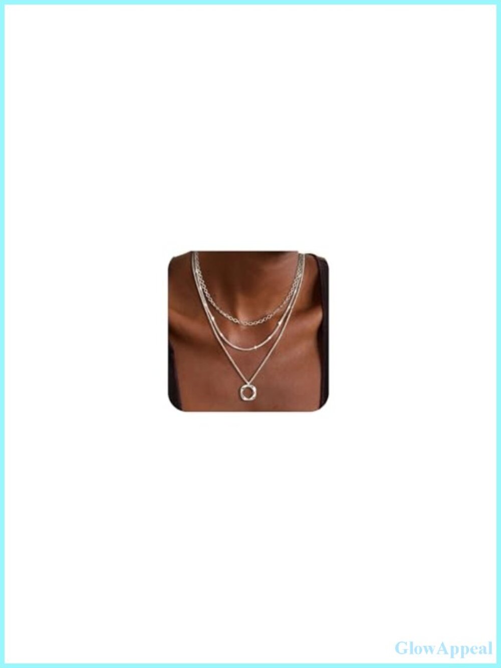 Layered Necklace Set Sterling Silver Plated Choker Stack Women